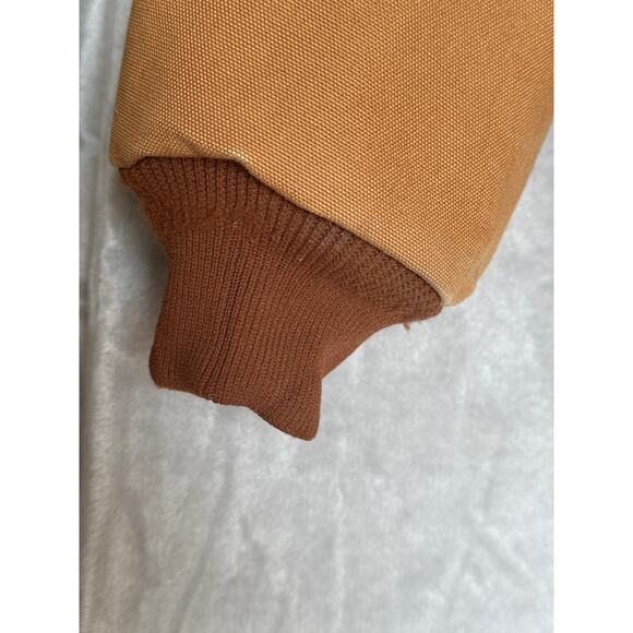 Carhartt Men's Duck Jacket J131 BRN Thermal Lined Hooded Coat Sz M Workwear - Picture 4 of 11